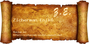 Zicherman Enikő névjegykártya